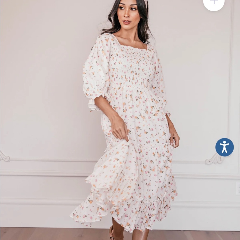 JessaKae 4x peach floral carefree dress